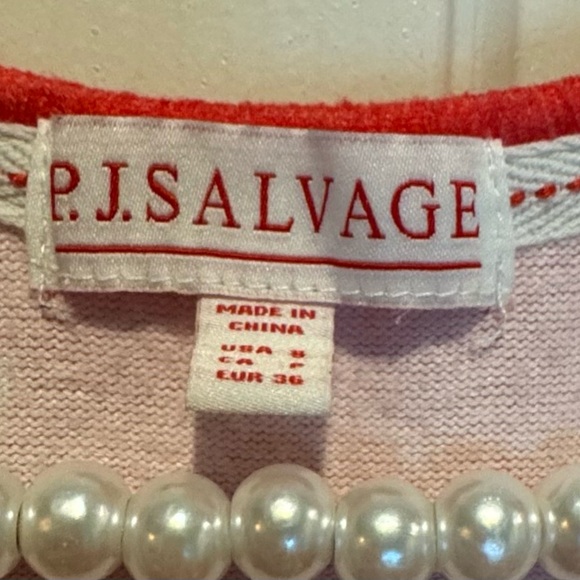 PJ Salvage tank top - red orange w/white hearts - small - gently used. BOGO - Picture 3 of 6